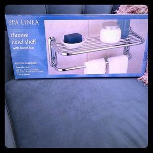 Chrome Bathroom Shelf with towel bar